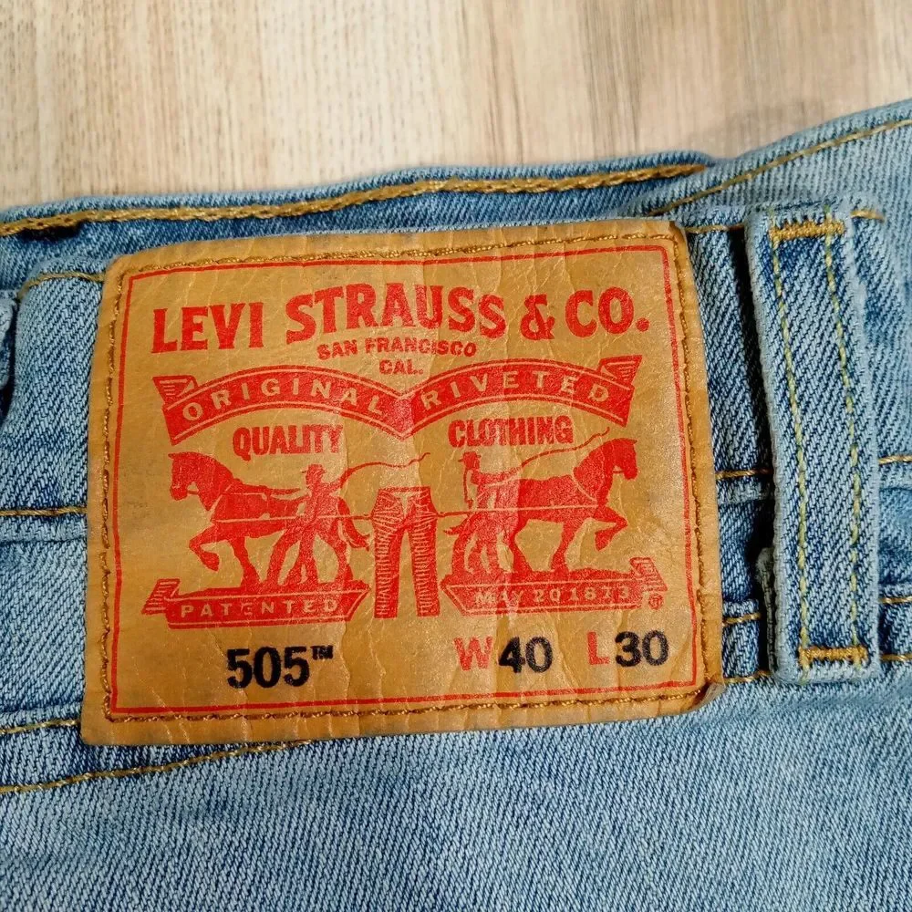 Levis 505 Jeans Mens‎ 40x30 Regular Fit Straight Denim Cotton Blend